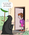 Cartoon: Besuch (small) by Karsten Schley tagged veganer,ernährung,mode,leben,tod,sensenmann,familien,gesellschaft,deutschland