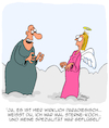 Cartoon: Chefkoch (small) by Karsten Schley tagged kochen,köche,religion,himmel,paradies,engel,ernährung,gastronomie,geflügel,glaube,christentum,kirche