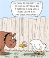 Cartoon: Chien de Combat (small) by Karsten Schley tagged chiens,oies,animaux,noel,veterans,alimentation,comportement,social,societe