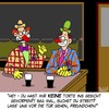 Cartoon: Clowns (small) by Karsten Schley tagged bars,kneipen,gastronomie,trinken,alkohol,alkoholmissbrauch,alkoholsucht,konflikte,gewalt,clowns,freizeit,gesellschaft,deutschland
