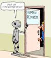 Cartoon: Diskriminierung!! (small) by Karsten Schley tagged human,resources,personalabteilung,ki,technik,forschung,digitales,wissenschaft,ethik,politik,wirtschaft,gesellschaft