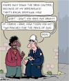 Cartoon: Drug Control (small) by Karsten Schley tagged police,dealers,drugs,control,racial,profiling,business,addicts,crime,society