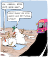 Cartoon: Durchhalten! (small) by Karsten Schley tagged schnee,wetter,winter,rettungswagen,gesundheit,schneemänner,jahreszeiten,klima,gesellschaft