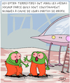 Cartoon: Extra-Terrestres (small) by Karsten Schley tagged extra,terrestres,technologie,medias,sociaux,ordinateurs,internet