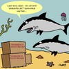 Cartoon: Fisch (small) by Karsten Schley tagged natur,tiere,ozeane,meer,haie,verkaufen,verkäufer,wirtschaft,umsatz,ernährung,urlaub,tauchen