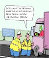 Cartoon: Fremdvergabe (small) by Karsten Schley tagged outsourcing,transport,lkw,fahrer,wirtschaft,billiglohnländer,profite,steuern,kontrollen,business,polizei,politik