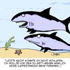Cartoon: Gute Nacht! (small) by Karsten Schley tagged natur,meere,ozeane,tiere,haie,umwelt,menschen,nahrung,gesundheit,schlaf,kaffee
