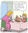 Cartoon: Happy Eastern (small) by Karsten Schley tagged eastern,eggs,bunnies,families,children,diy,religion,christianity,seasonal,holidays