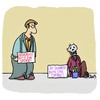 Cartoon: HELFEN SIE!!! (small) by Karsten Schley tagged armut,einkommen,arbeit,arbeitslosigkeit,geld,gesellschaft,deutschland,spenden,betteln