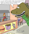 Cartoon: Im Fastfood-Restaurant (small) by Karsten Schley tagged fastfood,restaurants,gastronomie,monster,filme,comics,unterhaltung,spezialeffekte,godzilla,ernährung,kultur,medien,gesellschaft