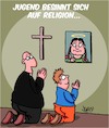 Cartoon: Jugend und Religion (small) by Karsten Schley tagged jugend,religion,kirchen,greta,thunberg,personenkult,umwelt,klima,politik