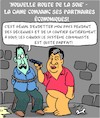 Cartoon: La Nouvelle Route de la Soie (small) by Karsten Schley tagged chine,economique,dettes,argent,politique,communisme,societe