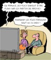 Cartoon: Les flics francais (small) by Karsten Schley tagged flics,france,presse,television,politique,securite,loi,societe