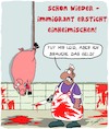 Cartoon: Messerstecher (small) by Karsten Schley tagged messerangriff,sicherheit,ernährung,jobs,business,immigration,kriminalstatistik,gesellschaft,faschismus,rassismus,fleisch,populismus,fakten,medien,politik