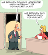 Cartoon: Mitarbeiter gesucht!! (small) by Karsten Schley tagged wirtschaft,arbeitsplätze,industrie,mitarbeitende,personalchefs,fachkräfte,fachkräftemangel,löhne,gehälter,politik,gesellschaft