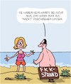Cartoon: NACKT!!! (small) by Karsten Schley tagged fkk,urlaub,strand,reisen,handys,meer,technik,abhängigkeit,internet,gesellschaft