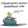 Cartoon: Sein Kampf (small) by Karsten Schley tagged türkei,niederlande,politik,erdogan,rutte,wahlen,diplomatie,kühe,demokratie