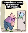 Cartoon: Steroide (small) by Karsten Schley tagged bodybuilding,katzen,steroide,doping,drogen,fitness,gesellschaft