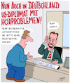 Cartoon: Taube Diplomaten (small) by Karsten Schley tagged gesundheit,diplomaten,usa,china,europa,deutschland,eu,politik,grenell,manieren