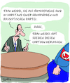 Cartoon: Weg ist sie... (small) by Karsten Schley tagged fernsehen,weidel,afd,nazis,rassismus,homophobie,steuerflucht,nationalismus,deutschland,populismus,demokratie,wahlen,gesellschaft