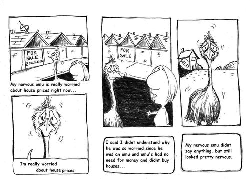 Cartoon: My Nervous Emu (medium) by urbanmonk tagged prices,house