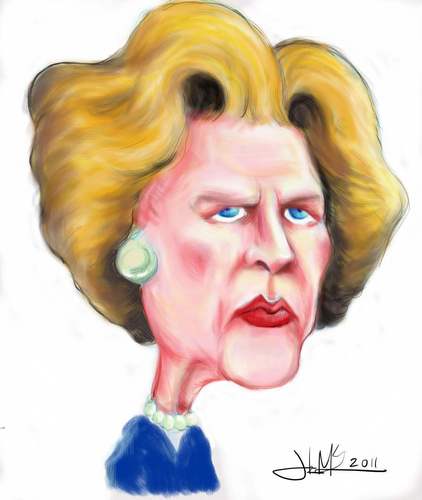 Cartoon: The Iron Lady (medium) by urbanmonk tagged movies,portrait,caricature,politicians