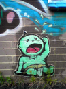 Cartoon: Green Baby (small) by urbanmonk tagged street,art,grafitti