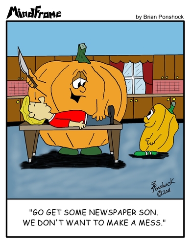 Cartoon: MINDFRAME (medium) by Brian Ponshock tagged pumpkin,jack,lantern,halloween