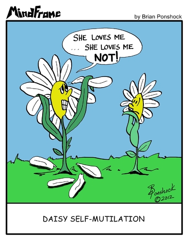 Cartoon: MINDFRAME (medium) by Brian Ponshock tagged daisy,flower,heartbreak