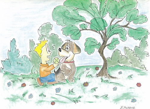 Cartoon: My dog Forest (medium) by Brian Ponshock tagged dog,friendship,love