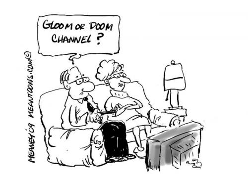 Cartoon: Bad Times (medium) by John Meaney tagged gloom,tv,doom,sofa