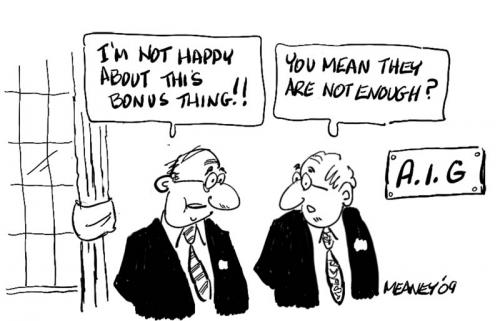 Cartoon: Greed (medium) by John Meaney tagged money,ceo,bonus
