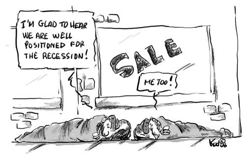 Cartoon: Recession (medium) by John Meaney tagged hobo,homeless
