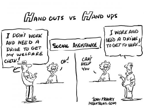 Cartoon: Social Assistance For All ???? (medium) by John Meaney tagged social
