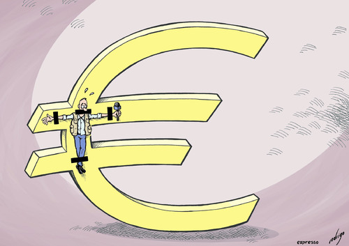 Cartoon: Shut the journo up (medium) by rodrigo tagged freedom,speech,journalism,media,europe,euro,money,power,economy,big,finance,control,information,censorship
