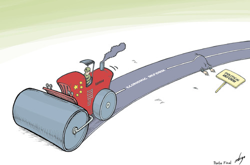 Cartoon: Chinese reforms (medium) by rodrigo tagged china,political,reform,economic,growth,communist,party