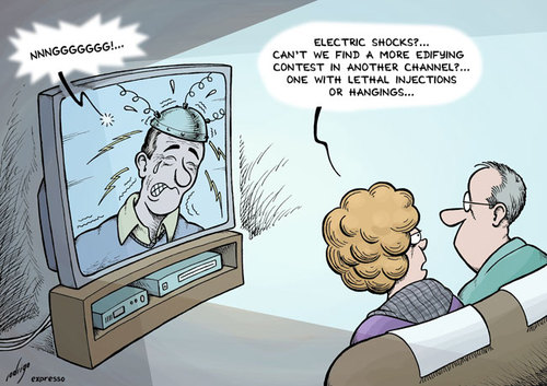 Cartoon: Death to the reality shows (medium) by rodrigo tagged reality,show,le,jeu,de,la,mort,tv,television,contest,france,media