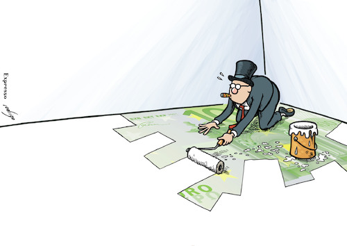 Cartoon: Hide the money (medium) by rodrigo tagged money,laundering,corruption,police,crackdown,economy,finance,business,banks,taxes,crime