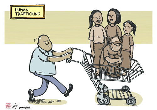 Cartoon: Human Trafficking (medium) by rodrigo tagged human,trafficking,slavery,third,world,poverty,rights,freedom