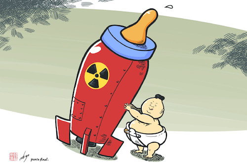 Cartoon: Kim Jong Boom (medium) by rodrigo tagged north,korea,kim,jong,un,nuclear,war,missile