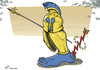 Cartoon: Achilles heel of world economy (small) by rodrigo tagged european,union,eu,world,economy,finance,euro,recession,crisis,achilles,heel
