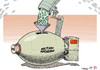 Cartoon: China ups military spend (small) by rodrigo tagged china,military,spending,arms,army,navy,air,force,war,budget,bomb