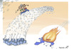 Cartoon: Tsunami alla romana (small) by rodrigo tagged italy elections pierluigi bersani silvio berlusconi beppe grillo debt economy europe european union ue