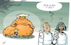 Cartoon: Welcome to Planet MAGA (small) by rodrigo tagged usa,space,nasa,astronauts,butchwilmore,suniwilliams,earth,mission,spacex,elonmusk,trump,doge,politics,international,science,donaldtrump,maga,iss,landing