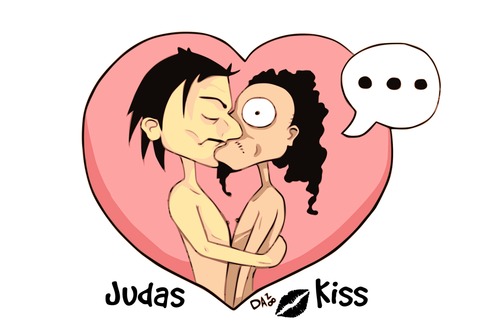 Cartoon: Judas Kiss (medium) by dan8 tagged bacio,giuda,religione,fede