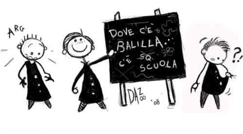 Cartoon: the Italian School (medium) by dan8 tagged children,school,funny,italy,politic