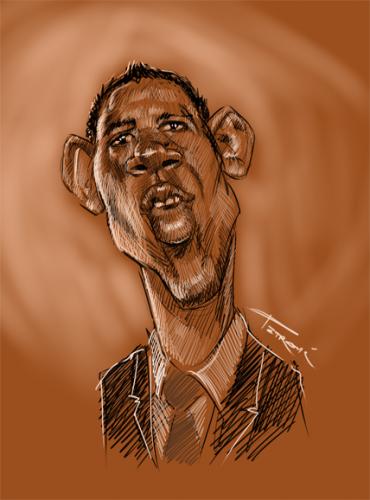 Cartoon: Obama Barack (medium) by sinisap tagged caricature