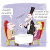 Cartoon: Simsalabim (small) by ichglaubeshackt tagged simsalabim,zauberer,restaurant,essen,karte,kartentrick