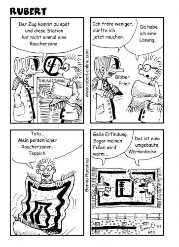 Cartoon: Individuelle Raucherzone (medium) by benno tagged rauchen,bahn,bahnhof
