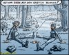 Cartoon: Liebe auf den ersten Bumms. (small) by KritzelJo tagged nebel wald liebe paar fünfziger euroschein waldweg